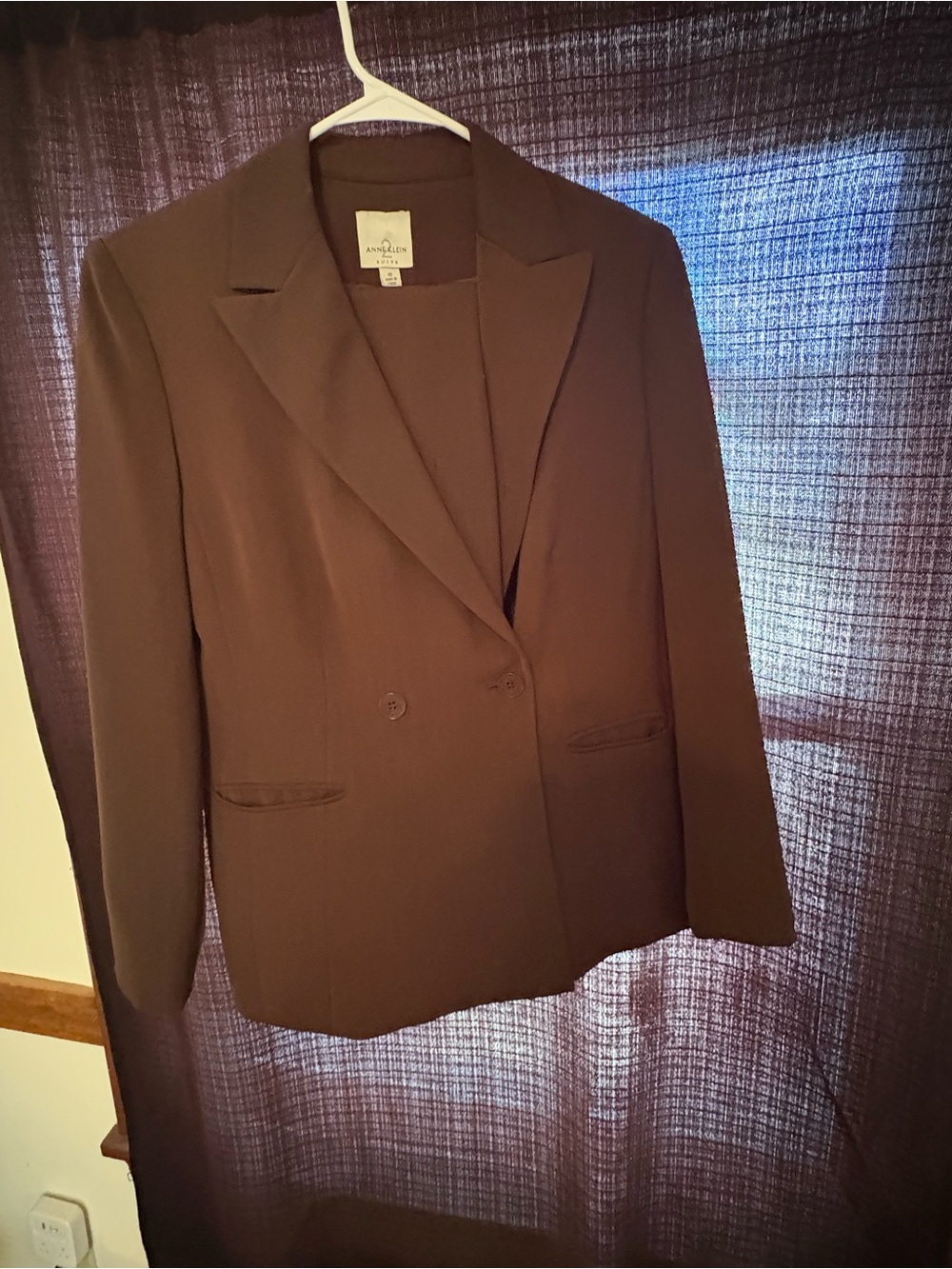 Anne Klein Suits Blazer Women’s Size 10 Brown Double Breasted Career Jacket